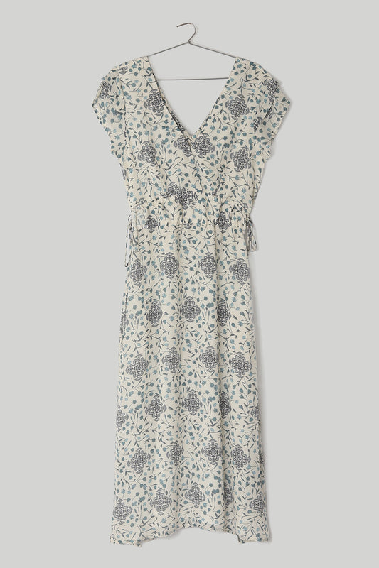 Sapphire Haze Drawstring Maxi Dress