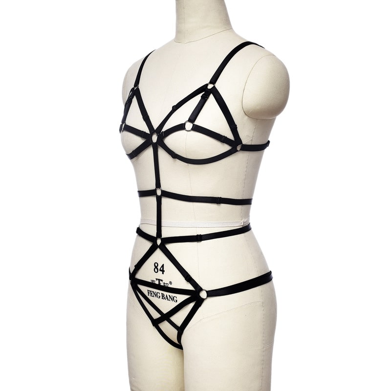 Wholesale Nightclub Style Breasts Chest Harness Lingerie Left View