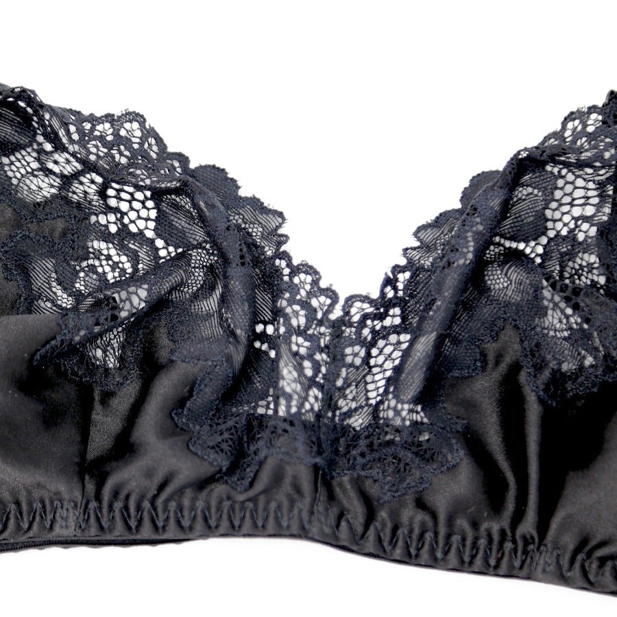Tonya silk black Lingerie Set