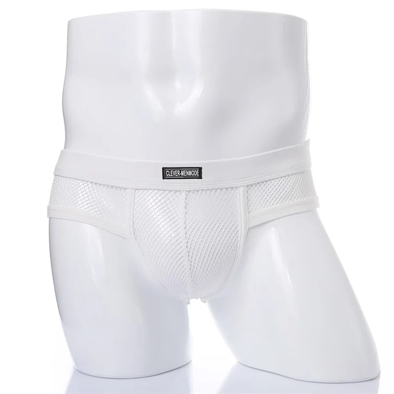 CLEVER-MENMODE Men Mesh Underwear Sexy Briefs Transparent Summer Breathable Lingerie Panties Shorts Low-rise Net Mens Underpants