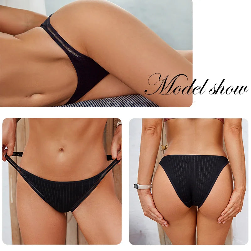 FINETOO Sexy Panties Women Underwear Waist Hollow Cotton Briefs For Girls Low-Rise Bikini Female Lingerie Comfortable Underpants