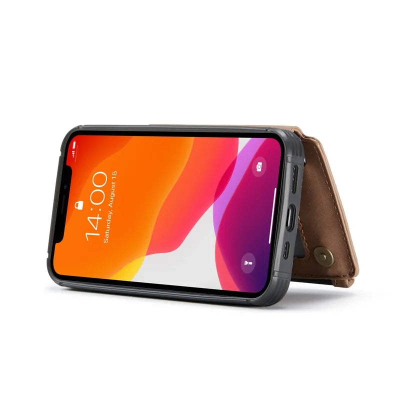 Retro Luxury Zipper Wallet Case for iPhone 11 12 13 mini Pro Max XR SE2020 XS 7 8 Plus Case CASEME Leather Card Back Funda Cover