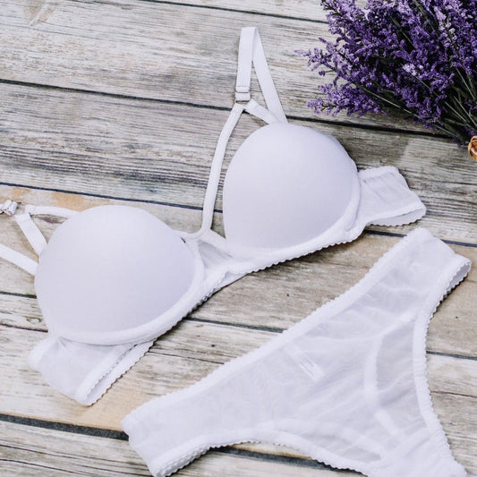 Push up white Lingerie Set